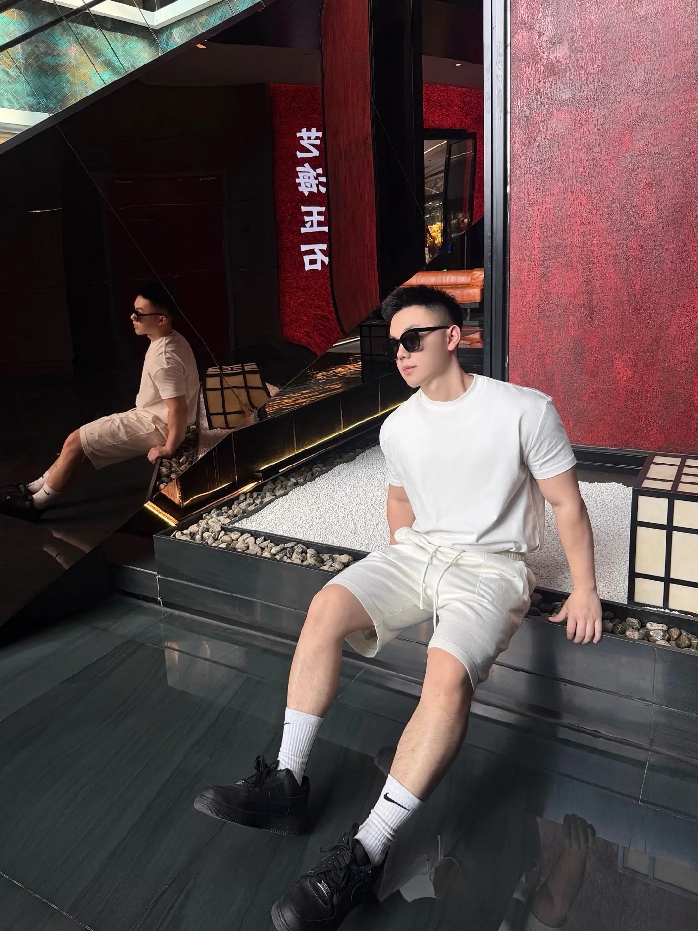 Louis Vuitton/Louis Vuitton presbyopic nylon patch pocket knitted shorts